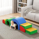 Lischwert Foam Climbing Blocks, Soft Climbing Toys for Toddlers, 5 Pieces Crawl and Climb Foam Playset with Foldable Block and Tunnel, Indoor Climber Activity Play Set for Kids Age 1+(Colorful) by TinyTreasures Baby Boutique