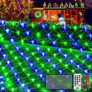 KNONEW Christmas Net Lights 360 LEDs 13ft x 9.8ft Outdoor Mesh Lights Connectable Waterproof 8 Modes & Timer Plug-in Net Fairy Lights for Bushes Garden Party Wedding Holiday,Blue and Green by GreenHaven Gardens