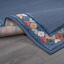 Beverly Rug Outdoor Rug 9x12 Modern Bordered Large Area Rugs for Indoor and Outdoor Patio Easy to Clean Non Shedding Living Room Porch Garden Washable Outside Carpet (9 x 12 Blue) by CozyNest Decor