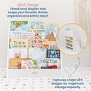ECR4Kids Streamline Single-Sided Book Display with Storage, Classroom Bookshelf, White Wash by TinyTreasures Baby Boutique