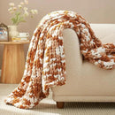 Amélie Home Chunky Knit Throw Blanket for Couch, Soft Chenille Crochet Blanket for Sofa, 50"x60", Space-Dyed Burnt Orange by CozyNest Decor