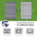 OLANLY Outdoor Rug Waterproof 9x12 ft Clearance, Reversible Outdoor Plastic Straw Rug with Floral Pattern, RV Mat for Patio, Camping, Balcony, Deck, Backyard, Navy & White by CozyNest Decor