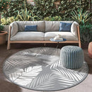 GENIMO Outdoor Rug 8' Round Waterproof for Patios Clearance, Reversible Outdoor Plastic Straw Camping Rug Carpet, Large Area Rugs Mats for RV, Camper, Deck, Balcony, Porch, Beach, Picnic, Grey&White by CozyNest Decor