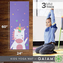 Gaiam Kids Yoga Mat Exercise Mat, Yoga for Kids with Fun Prints - Playtime for Babies, Active & Calm Toddlers and Young Children (60" L x 24" W x 3mm Thick) by TinyTreasures Baby Boutique
