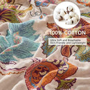 Summer Boho Throw Blanket for Bed, Multi Reversible Blanket Washable Breathable,Lightweight 4-Layer King Size Quilt for Bed,Floral Birds, 100% Cotton Muslin Large Travel Throw Blanket,90"x98" by CozyNest Decor