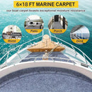 Marine Carpet,6 FT x 18 FT Blue-Gray Indoor Outdoor Carpet 0.2" Thick Boat Carpet with Water-Proof TPE Backing, Non-Slide Outdoor Marine Carpet Roll for Home, Patio, Porch, Deck by CozyNest Decor