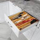 Purawood Kitchen Drawer Organizer, 2 Pack - Expandable Utensil Drawer Organizer for Kitchen, Cutlery Tray & Silverware Organizer, 3-5 Slots - Bamboo Organizer for Utensils & Flatware (Natural) by CozyNest Decor