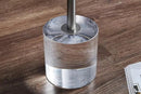 Clear Acrylic End Table,Side Table,Brushed Silver Metal,Round,for Office, Living Room and Bedroom,Easy Assembly,12x12 inch，21.3 inch high by CozyNest Decor