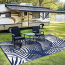 GENIMO Outdoor Rug 5' x 8' Waterproof for Patio Clearance, Reversible Plastic Straw Camping Carpet, Lightweight Mats for Rv, Backyard, Deck, Porch, Picnic, Beach, Balcony, Blue & White by CozyNest Decor