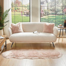 AMTOVO Faux Sheepskin Rug, Pink Ultra Soft Fluffy Shag Area Rug, 2 x 6 ft Faux Fur Rug for Bedroom Sofa Throw Cushion Room Decor, Sheepskin by CozyNest Decor