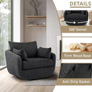 360° Swivel Accent Armchair Set of 2, 39.3" Oversized, Sherpa Boucle Fabric Sofa Chair with Removable Back & Arm Pillows, Swivel Chairs with Cozy Soft Padded, No Assembly Required, Dark Gray by CozyNest Decor