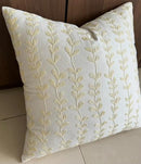 VAGMINE Embroidered Floating Leaves Throw Pillow Cover - 18x18 Inches Square - 100% Cotton Ivory Decorative Cushion Cover - Timeless Nature-Inspired Accent for Sofa, Couch & Modern Decor - Cream by CozyNest Decor