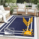 OLANLY Outdoor Rug 5x8 ft Waterproof, Reversible Outdoor Plastic Straw Rug, RV Mat, Indoor Outdoor Carpet Clearance for Patio, Camping, Balcony, Deck, Backyard, Navy & White by GreenHaven Gardens