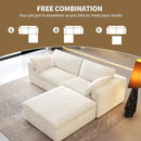 78.74" L Shaped Modern Sofa Modular Sectional Cloud Couch with Ottoman,Upholstered Couches with Plush Corduroy Fabric for Living Room Furniture,Bedroom and Apartment,No Assembly Required,White by CozyNest Decor