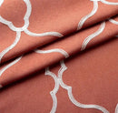 MIUCO Moroccan Embroidery Semi Sheer Curtains Faux Linen Grommet Curtain Panels for Kids Room 52 x 84 Inch 2 Panels, Rust by CozyNest Decor