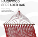 Lazy Daze Hammocks 10.5 FT Double 2 Person Caribbean Rope Hammock, Hand Woven Polyester Hammock with Spreader Bars, for Outside Outdoor Backyard Patio Poolside,450 LBS Capacity,Red by GreenHaven Gardens