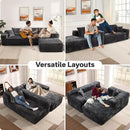 106" Cloud Sectional Couches for Living Room,Plush Corduroy Boneless Couch with Comfy Chaise,L Shaped Sofa in A Box No Assembly Require,Grey by CozyNest Decor
