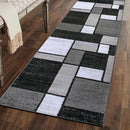 Rugshop Contemporary Modern Boxes for Home Office,Living Room,Bedroom,Kitchen Non Shedding Runner Rug 2'7" x 10' Gray by TinyTreasures Baby Boutique