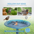 VIVOHOME 28 Inch Height Polyresin Lightweight Antique Outdoor Garden Bird Bath Blue by GreenHaven Gardens