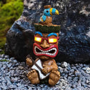 Solar Tiki Statue Decor-Outdoor Statues-Funny Guitar - Tiki Bird Tiki Bar Decorations 11.69 inch Tall for Outdoor Patio, Balcony, Yard, Backyard,Lawn,Tiki Gifts by GreenHaven Gardens