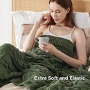 Bedsure Cable Knit Twin Blanket for Couch Bed - Breathable Chenille Chunky Knit Twin Blanket for Decorative Gift, GentleSoft Cozy and Warm for Winter and All Seasons, Green, 60x80 Inches by CozyNest Decor