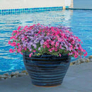 Sunnydaze Studio Large Ceramic Plant Pot - Round Outdoor Glazed Ceramic Planter Pot with Drainage - Galaxy Blue - 18.5" by GreenHaven Gardens