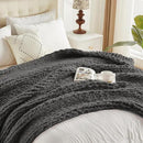 Carriediosa Chunky Knit Throw Blanket 50" X 60", 100% Hand Made Large Chenille Loop Yarn Soft Fluffy Throws for Couch Sofa Bed, Big Crochet Cozy Heavy Thick Cable Woven Blankets, Dark Grey by CozyNest Decor