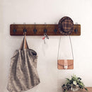 HBCY Creations Rustic Brown Solid Wood Wall Mounted Coat Rack with Shelf, 7 Hooks, 34" Long - Kitchen, Mudroom, Entryway, Bathroom - Includes Mounting Hardware, Coat Hanger, Dog Leash Hooks by CozyNest Decor