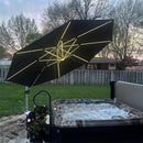 PURPLE LEAF 12ft Solar powered LED Patio Umbrella Outdoor Round Umbrella Large Cantilever Umbrellas with LED lights Windproof Offset Umbrellas Heavy Duty Sun Umbrella for Garden Deck Pool Patio, Grey by GreenHaven Gardens