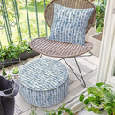 Inflatable Ottoman Stool D21 xH9 for Outdoor/Indoor Use, Water Repellent Patio Foot Rest Stool with Portable Handle,Round Pouf Ottoman Suitable for Garden,Deck and Camping - Pebble Blue by CozyNest Decor