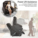 4 OKIN Motor Power Lift Recliner Chair for Elderly Adults Extra Large Lay Flat Recliners with Massage Heat, Adjustable Head-Back-Lumbar-Leg-Support, Extended Footrest, 2 Cup Holders by CozyNest Decor