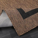 Bordered Outdoor Rug 9x12 Washable Outside Carpet for Indoor Patio Porch Waterproof Easy Cleaning Non Shedding Area Rugs Nut Brown - Black 9 x 12 by CozyNest Decor