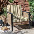 LVTXIII Patio Chair Cushions 22"x22"x3", Water-Repellent Outdoor Seat Cushions for Patio Furniture, Square Chair Pads with Ties for Home Garden Decoration, Set of 2, Stripe Onyx by GreenHaven Gardens