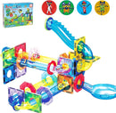 PicassoTiles 62pcs Magnetic Tile Pete The Cat Magnetic Marble Run Toy Set with Race Track Tubes Marbles and Stickers STEM Educational Construction Building Blocks for Kids Boys Girls Ages 3 Up PTG03 by TinyTreasures Baby Boutique