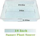 Square Plant Saucer 18 Inch 4 Pack, Plant Stand Plant Trays for Pots Heavy Duty Plastic Plant Saucers for Indoors Outdoors, Flower Pot No Holes Terracotta Plant Lover Gardening Gifts