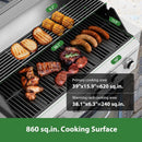 Brand-Man Propane Gas Grill, 40-Inch 6-Burner Built-In Head BBQ Island Outdoor Kitchen, Natural Gas Convertible, Heavy Duty 304 Stainless Steel, 60,000BTUs by GreenHaven Gardens