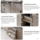 T4TREAM 60'' Farmhouse Dresser Chests for Bedroom w/4 Drawers & Sliding Barn Doors, Tall Chest of Drawers, Rustic Dresser TV Stand,Organizer for Bedroom, Living Room, Light Rustic Oak by TinyTreasures Baby Boutique