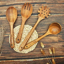 Teak Wooden Spoons for Cooking - 8Pcs Kitchen Utensils Set With Spatulas by CozyNest Decor