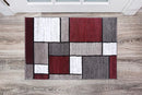 Rugshop Contemporary Modern Boxes Area Rug 2' x 3' Red by TinyTreasures Baby Boutique