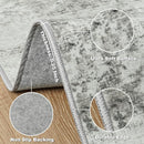 Area Rug 9x12 Washable Rugs: Abstract Large Living Room Rugs with Non-Slip Backing, Thin Carpet for Dining Room Table Bedroom Nursery Indoor Home Office-Gray by TinyTreasures Baby Boutique