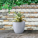 Kante 14 Inch Dia Round Concrete Planter, Indoor Outdoor Large Plant Pot with Drainage Hole and Rubber Plug for Home Patio Garden, Slate Gray by GreenHaven Gardens