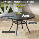 DIFY Outdoor Dining Table for 4, Round Patio Table with Umbrella Hole for Garden, Backyard and Porch (Black) by GreenHaven Gardens