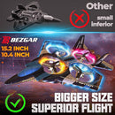 BEZGAR RC Plane for Kids | 2.4GHZ Brushless Drones with Camera, 6-axis Gyro Remote Control Airplane, 360° Flip Fighter Jet Toy, Toys for ages 8-13 with Colorful LED Navigation Lights Blue by TinyTreasures Baby Boutique