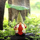 Garden Female Gnome Statue Decoration with Leaf Umbrella, 7.5” Figurine Ornament for Indoor Outdoor Home Patio Yard Lawn, for Gnome Lovers & Garden Enthusiasts，Mom，Women by CozyNest Decor