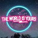 The World Is Yours Neon Sign, Carved Planet The World Is Yours LED Neon Light Lamp for Wall Decor, Light Up Signs for Office Wedding Man Cave Game Room Bedroom Birthday Gift by GreenHaven Gardens