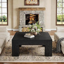 Tribesigns 39.4-Inch Square Coffee Table for Living Room, Farmhouse All MDF Accent Center Cocktail Table with Sturdy Wooden Legs, Easy Assembly, Black by CozyNest Decor