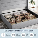 Allewie King Size Lift Up Storage Bed, Modern Wingback Headboard, Hydraulic Support, No Box Spring Needed, Light Grey by CozyNest Decor