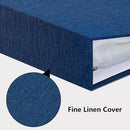 Vienrose Linen 3-Ring Photo Album Holds 190 Photos, 160 4x6 Photos and 30 6x8 Pictures, Picture Album with Multiple Size Pockets, Memory Book for Family Wedding Anniversary Baby, Blue by TinyTreasures Baby Boutique
