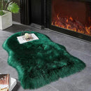 AMTOVO Faux Fur Rug, Dark Green Small Area Rug, Fluffy Sheepskin Rug, Fuzzy Ultra Soft 2 x 3 ft Shag Rugs for Bedroom Sofa Throw Cushion Room Decor, Sheepskin by CozyNest Decor