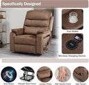 Power Lift Recliner Chair for Adults Elderly Lay Flat Velvet Recliners with Massage Heating, Extended Footrest, Wireless Charging Device, USB Ports, Cup Holder, Lumbar Pillow by CozyNest Decor